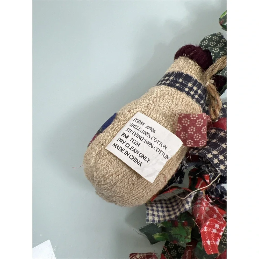 Rustic Primitive Christmas Garland Snowman Americana Farmhouse Decor